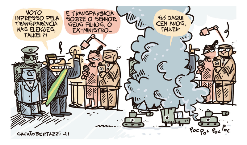 Charge do Galvão - Voto impresso