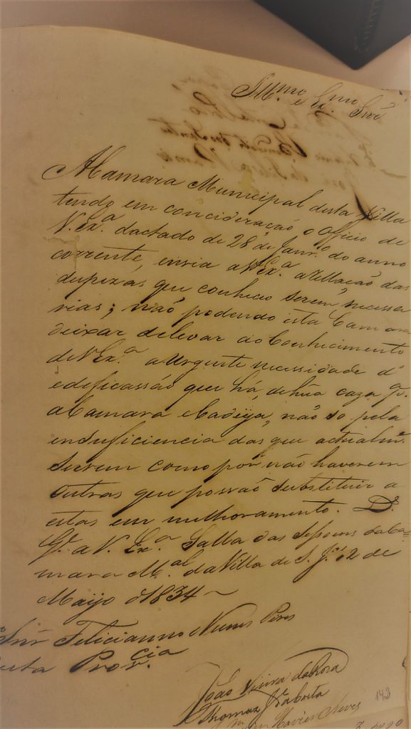 Documento da Câmara de São José