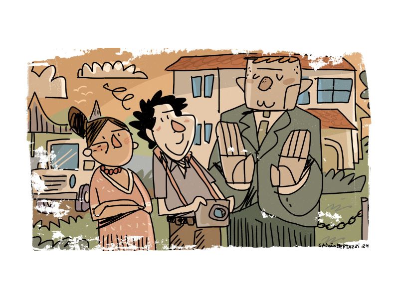 Galvão Bertazzi ilustra o casal Casildo e Ivone Maldaner