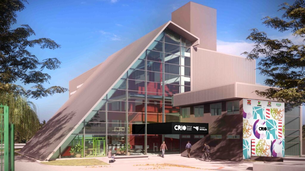 Prédio triangular em que será instalado o Centro de Inovação de Criciúma