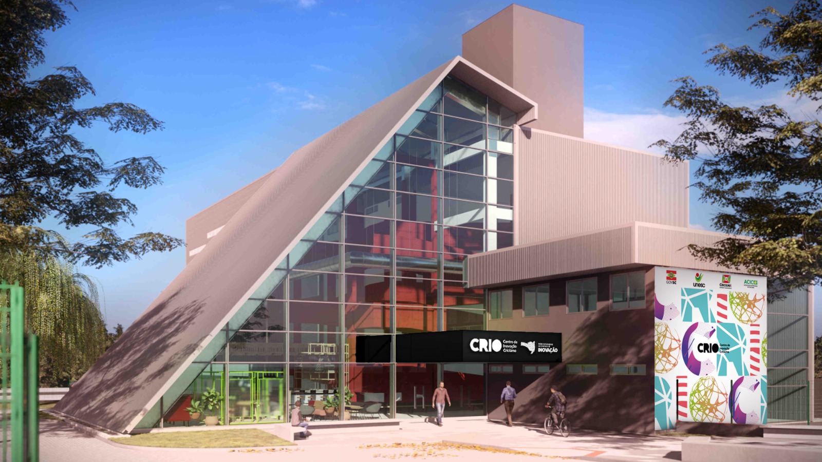 Prédio triangular em que será instalado o Centro de Inovação de Criciúma