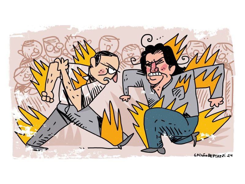 Galvão Bertazzi reinterpreta as brigas políticas de Édson Piriquito e Leonel Pavan que quase se tornaram brigas de fato