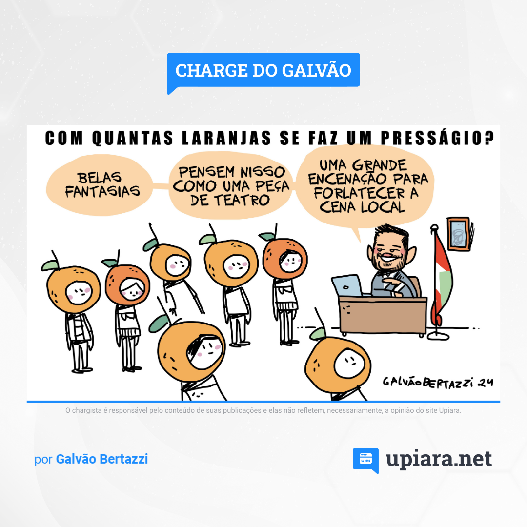 Charge de Galvão Bertazzi sobre o suposto esquema de laranjas do ex-secretário municipal Ed Pereira investigado na Operação Presságio