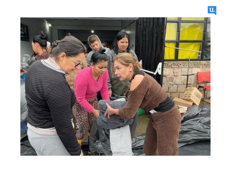 Paulinha auxiliando no projeto de adoção de cidades em calamidade