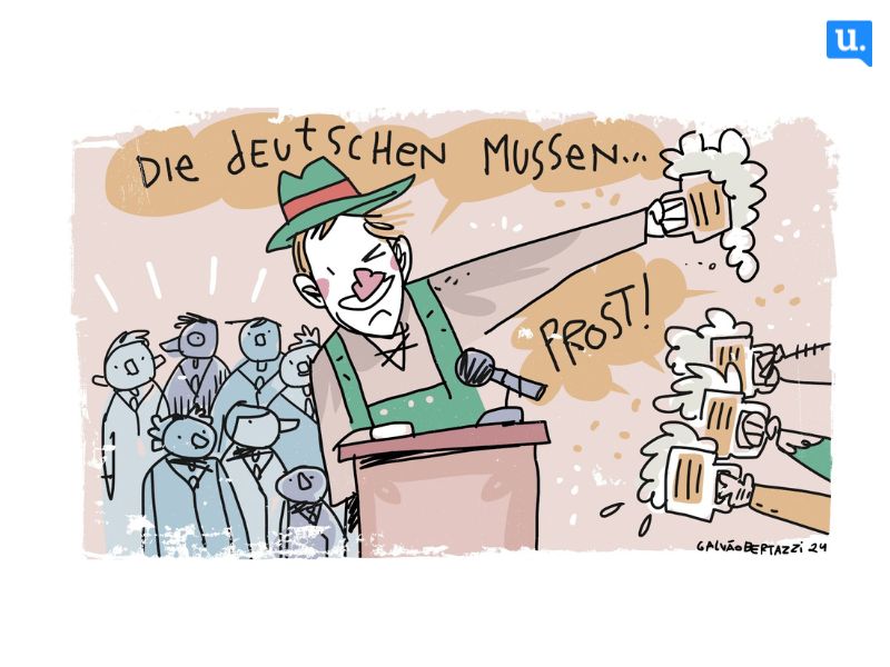 Galvão Bertazzi reinterpreta o causo do breve discurso em alemão de Casildo Maldaner em Arabutã.