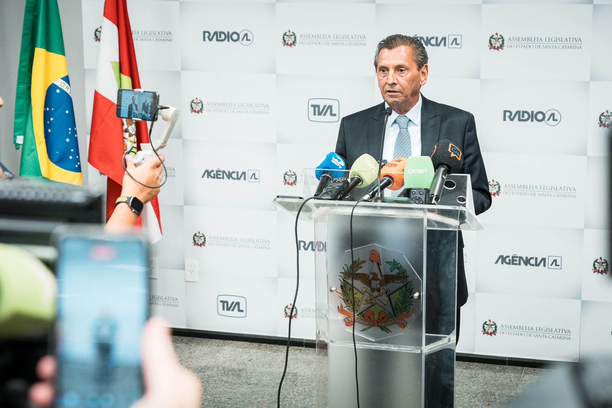 Presidente da Alesc, Júlio Garcia (PSD) declara torcida pelo colega deputado estadual Ivan Naatz (PL) em disputa por vaga de desembargador