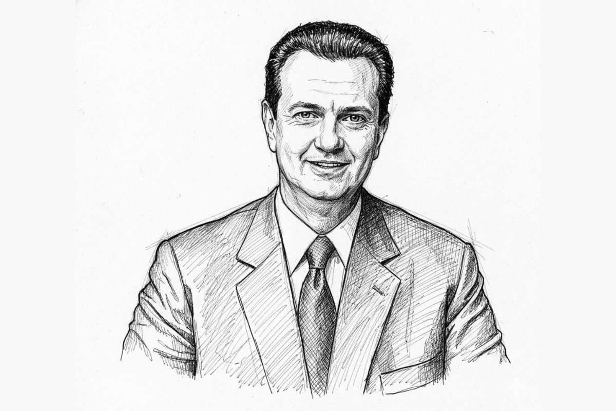 Gilberto Kassab filia governadores apontando para o Planalto enquanto mira fazer do PSD o maior partido do Congresso. Ilustração: Gemini.