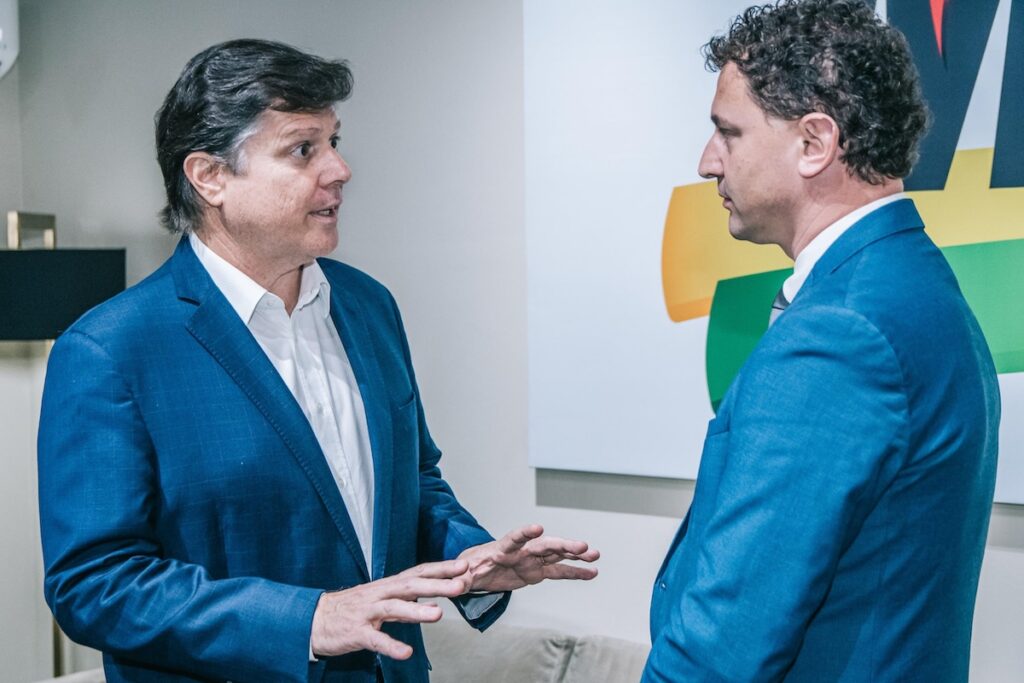 Rafael Pezenti ouviu de Baleia Rossi a garantia de que o MDB não será vice de Lula. Foto: Divulgação.