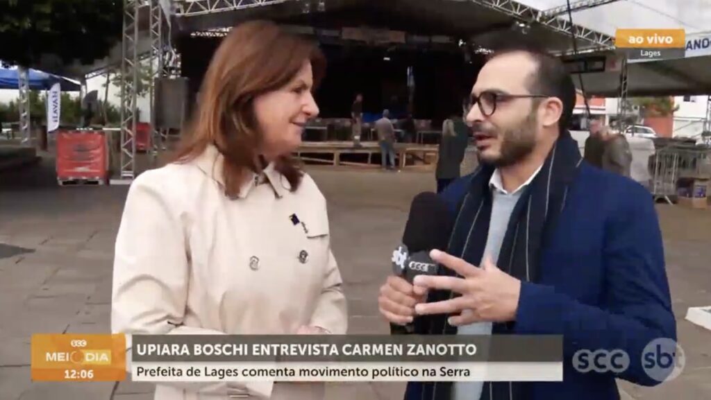Upiara Boschi entrevista Carmen Zanotto na Festa do Pinhão
