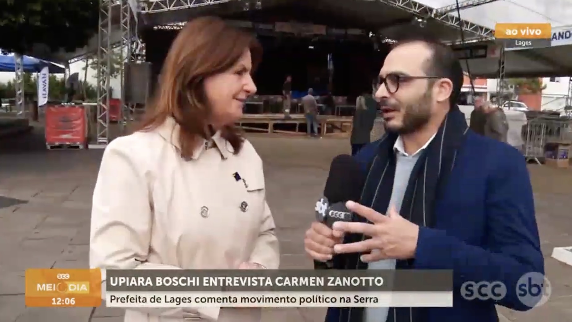 Upiara Boschi entrevista Carmen Zanotto na Festa do Pinhão